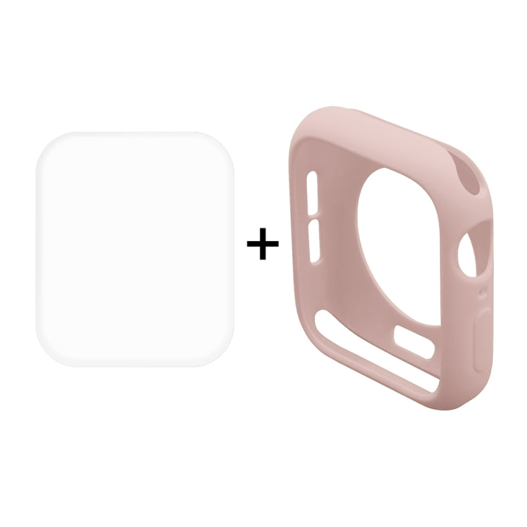 ENKAY Hat-Prince 2 in 1 TPU Semi-clad Protective Shell + 3D Full Screen PET Curved Heat Bending HD Screen Protector for Apple Watch Series 5 & 4 40mm(Pink) - Watch Cases by ENKAY | Online Shopping UK | buy2fix