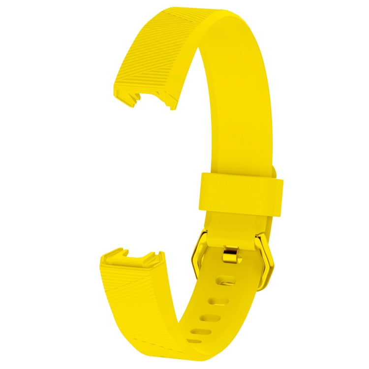 Solid Color Silicone Watch Band for FITBIT Alta / HR, Size: L(Lemon Yellow) - Watch Bands by buy2fix | Online Shopping UK | buy2fix