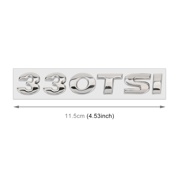 Car 330TSI Pattern 3D Metal Personalized Decorative Stickers, Size: 11.5x2.5x0.5cm (Silver) - 3D Metal Sticker by buy2fix | Online Shopping UK | buy2fix