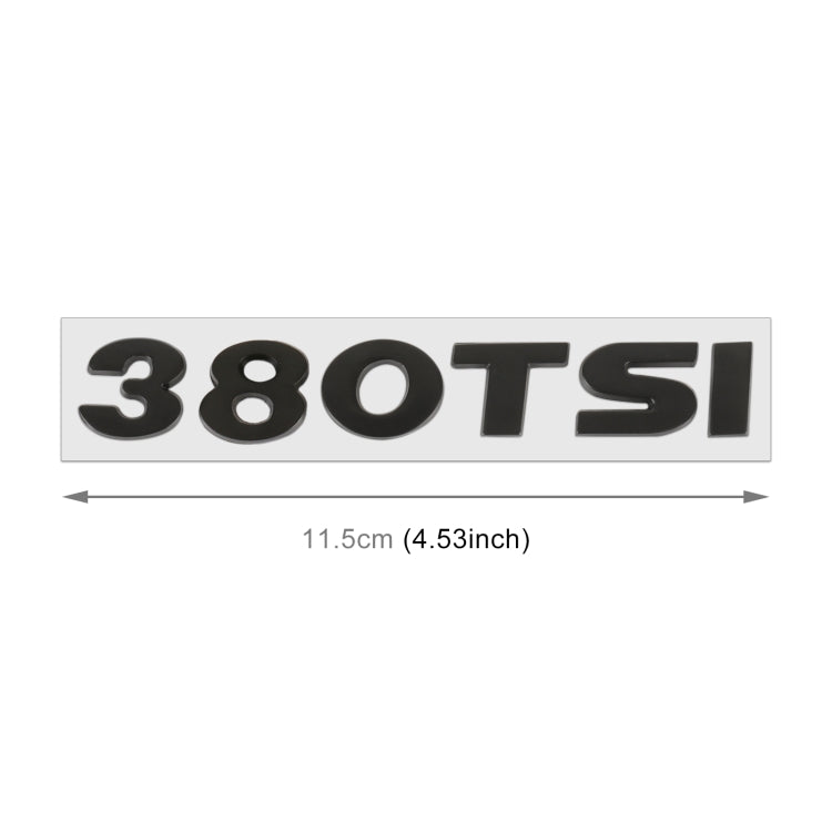 Car 380TSI Pattern 3D Metal Personalized Decorative Stickers, Size: 11.5x2.5x0.5cm (Black) - 3D Metal Sticker by buy2fix | Online Shopping UK | buy2fix