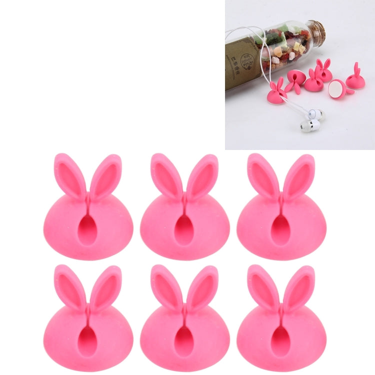 6 PCS CC-941 Rabbit Shape Single Hole Cable Clips Holder, Cable Management System and Cord Organizer Solution(Pink) - Auto Fastener & Clips by buy2fix | Online Shopping UK | buy2fix