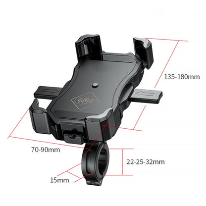 2 in 1 Motorcycle Wireless Charger + QC 3.0 USB Fast Charging Phone Holder - Holder by buy2fix | Online Shopping UK | buy2fix