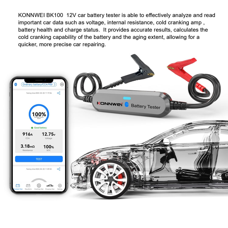 KONNWEI BK100 X431 BST360 Car Bluetooth Battery Tester(Silver) - Electronic Test by KONNWEI | Online Shopping UK | buy2fix