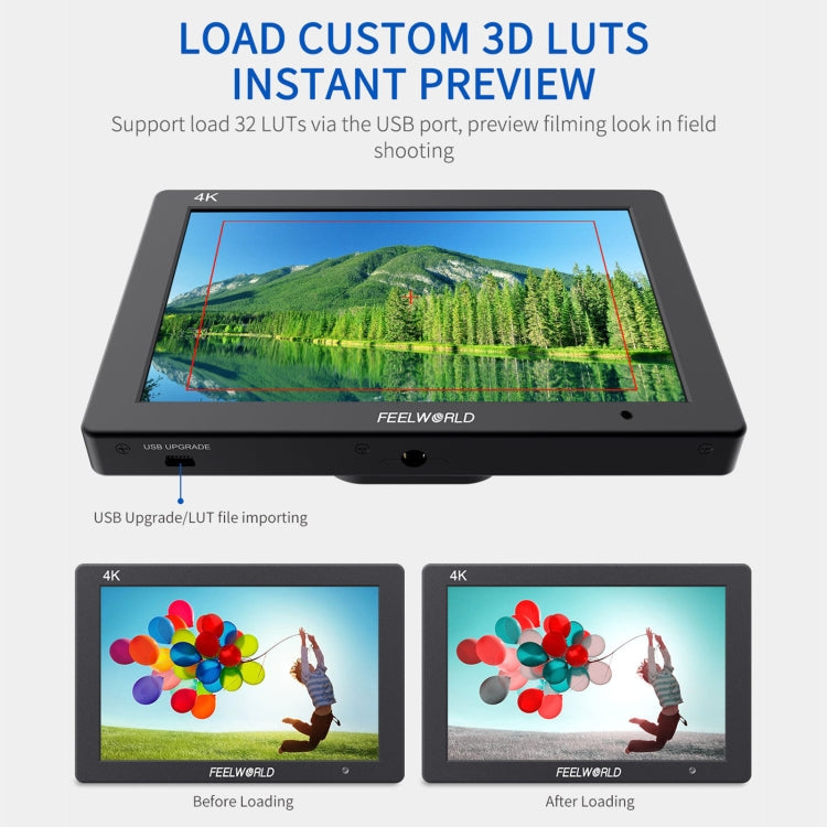 FEELWORLD T7 PLUS 7 inch 3D LUT DSLR Camera Field Monitor with Waveform 4K HDMI Aluminum Housing (Black) - On-camera Monitors by FEELWORLD | Online Shopping UK | buy2fix