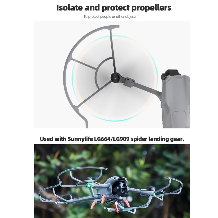 For DJI Air 3S / 3 Sunnylife Propellers Guard Protector Integrated Shielding Rings Quick Release Anti-Collision Props Safe Ring (Grey) - Other by Sunnylife | Online Shopping UK | buy2fix