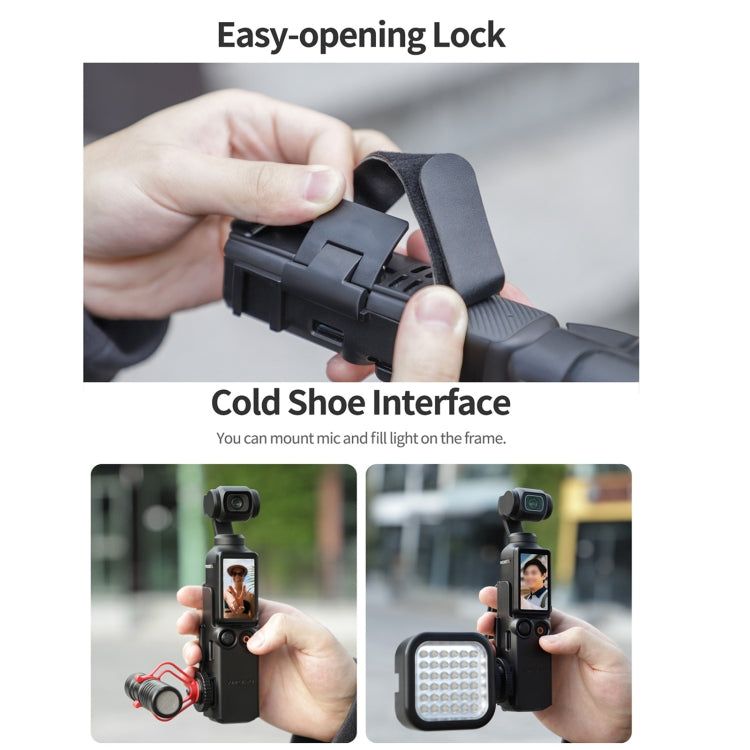 For DJI OSMO Pocket 3 Sunnylife Hand Band Protective Frame Cold Shoe Extension Handle Cover (Black) - Mount & Holder by Sunnylife | Online Shopping UK | buy2fix