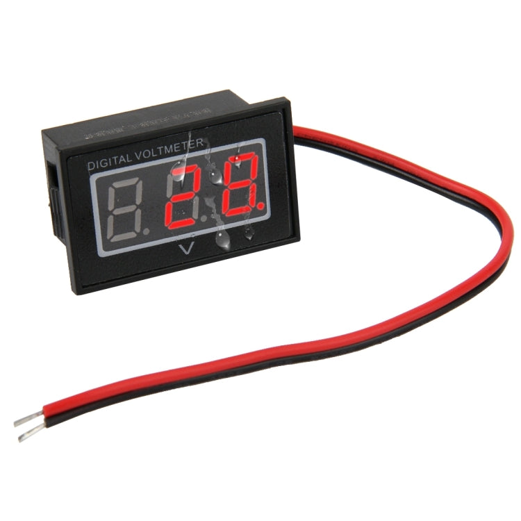 V40D 2 Wires Red Light Display Mini Waterproof IPX4 Digital Voltage Meter, Measure Voltage: DC 2.5-30V - Current & Voltage Tester by buy2fix | Online Shopping UK | buy2fix