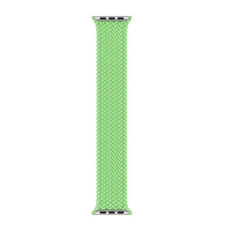 Nylon Single-turn Braided Watch Band For Apple Watch Ultra 49mm&Watch Ultra 2 49mm / Series 9&8&7 45mm / SE 3&SE 2&6&SE&5&4 44mm / 3&2&1 42mm, Length:L 170mm (Pistachio Green) - Watch Bands by buy2fix | Online Shopping UK | buy2fix