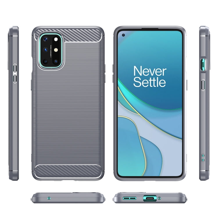 For OnePlus 8T Brushed Texture Carbon Fiber TPU Case (Grey) - OnePlus Cases by buy2fix | Online Shopping UK | buy2fix