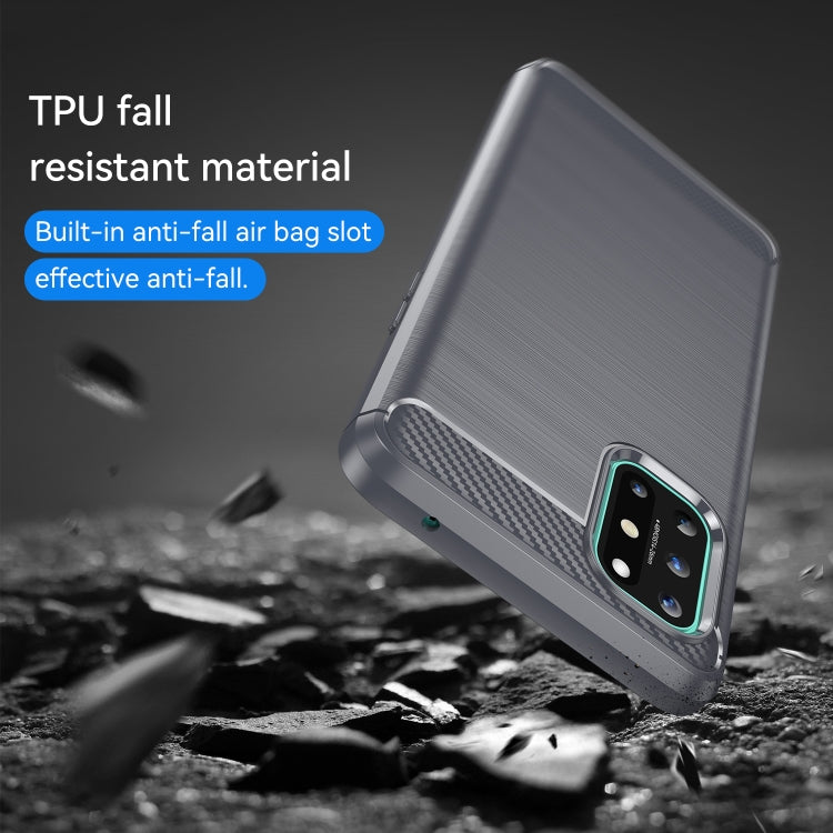 For OnePlus 8T Brushed Texture Carbon Fiber TPU Case (Grey) - OnePlus Cases by buy2fix | Online Shopping UK | buy2fix