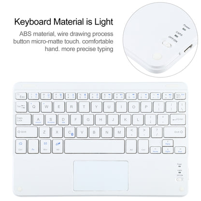 Universal Detachable Bluetooth Keyboard + Leather Tablet Case with Touchpad for iPad 9-10 inch, Specification:White Keyboard(Black) - Universal by buy2fix | Online Shopping UK | buy2fix