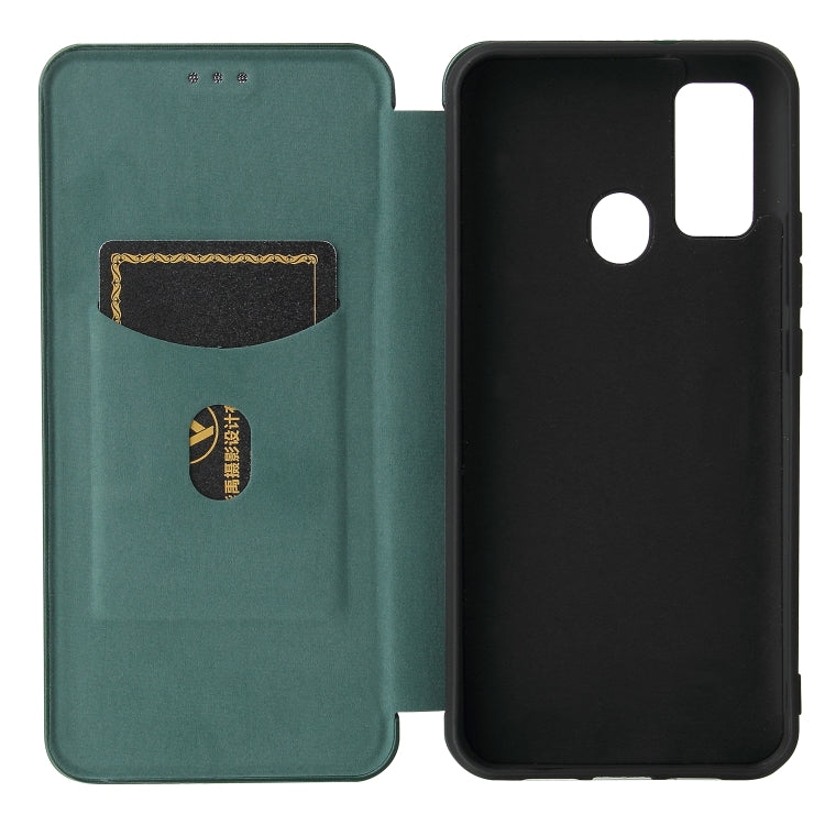 For DOOGEE N30 Carbon Fiber Texture Horizontal Flip TPU + PC + PU Leather Case with Card Slot(Green) - More Brand by buy2fix | Online Shopping UK | buy2fix