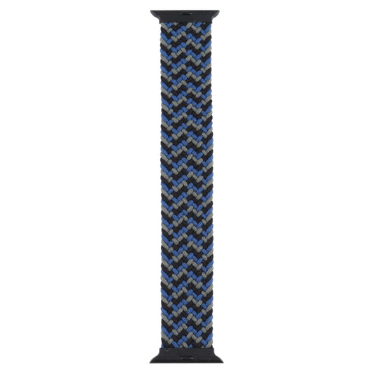 Plastic Buckle Mixed Color Nylon Braided Single Loop Watch Band For Apple Watch Ultra 49mm&Watch Ultra 2 49mm / Series 9&8&7 45mm / SE 3&SE 2&6&SE&5&4 44mm / 3&2&1 42mm, Size:S(Camouflage Blue) - Watch Bands by buy2fix | Online Shopping UK | buy2fix