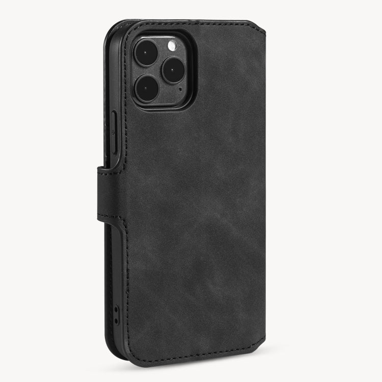 For iPhone 12 Pro Max DG.MING Retro Oil Side Horizontal Flip Case with Holder & Card Slots & Wallet(Black) - iPhone 12 Pro Max Cases by DG.MING | Online Shopping UK | buy2fix