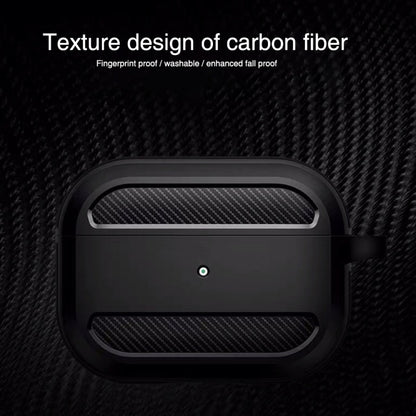 Wireless Earphones Shockproof Carbon Fiber Armor TPU Protective Case For AirPods Pro(Grass Green) - For AirPods Pro by buy2fix | Online Shopping UK | buy2fix