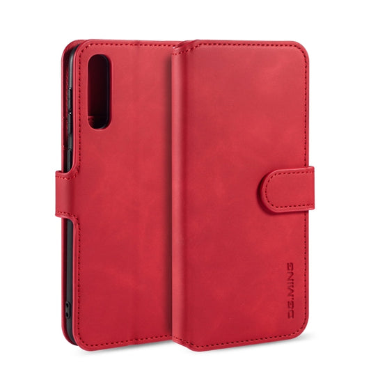 For Galaxy A30s / A50s DG.MING Retro Oil Side Horizontal Flip Case with Holder & Card Slots & Wallet(Red) - Galaxy Phone Cases by DG.MING | Online Shopping UK | buy2fix