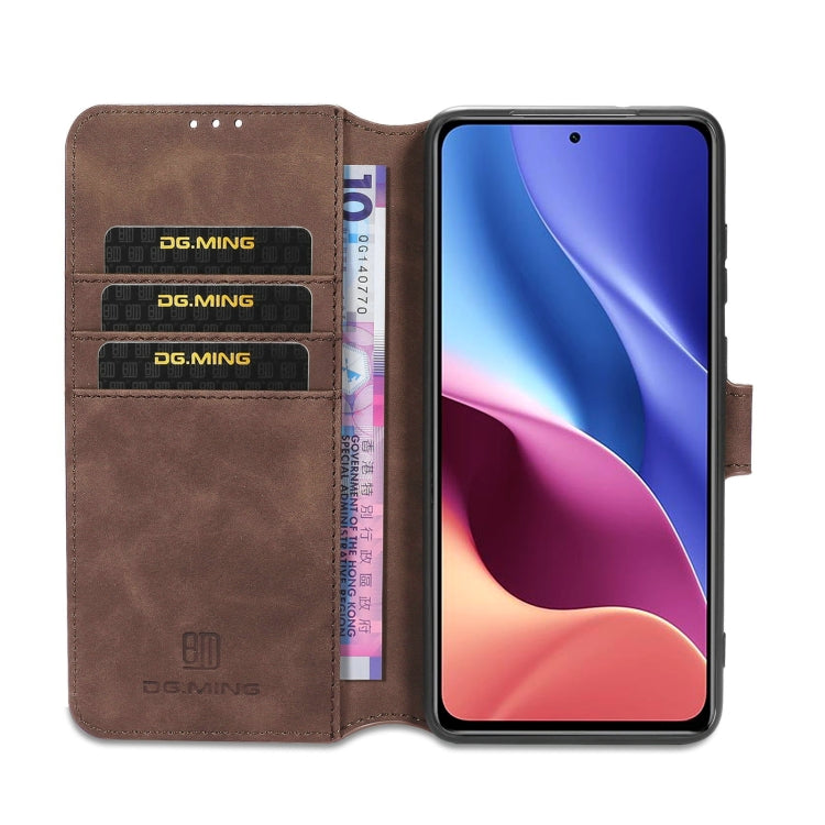 For Xiaomi Redmi K40 Pro DG.MING Retro Oil Side Horizontal Flip Leather Case with Holder & Card Slots & Wallet(Coffee) - Xiaomi Cases by DG.MING | Online Shopping UK | buy2fix