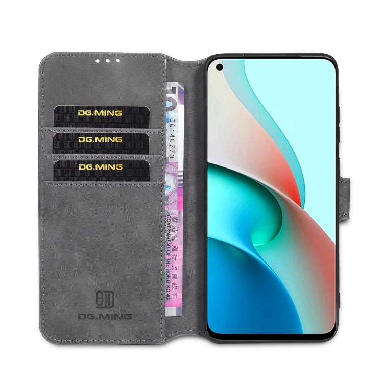 For Xiaomi Redmi Note 9 5G DG.MING Retro Oil Side Horizontal Flip Leather Case with Holder & Card Slots & Wallet(Grey) - Xiaomi Cases by DG.MING | Online Shopping UK | buy2fix