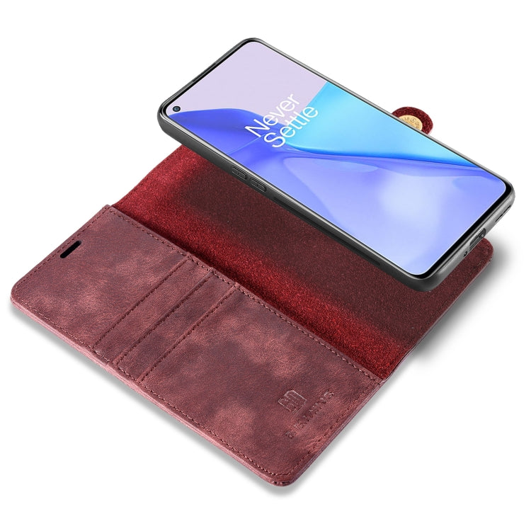 For OnePlus 9 DG.MING Crazy Horse Texture Flip Detachable Magnetic Leather Case with Holder & Card Slots & Wallet(Red) - OnePlus Cases by DG.MING | Online Shopping UK | buy2fix