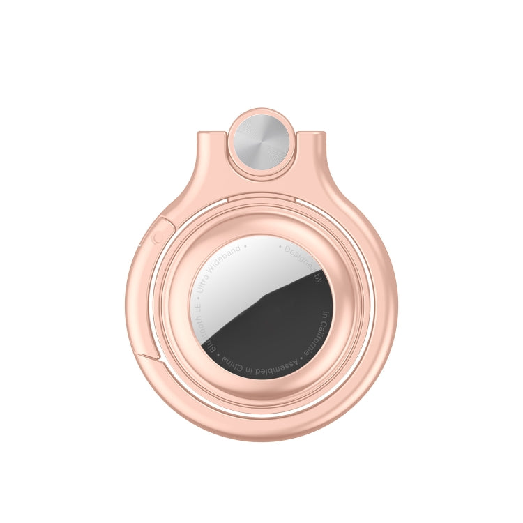 Shockproof Anti-scratch Full Metal Case Cover with Keychain Ring Loop For AirTag(Rose Gold) - Key Chain Series by MOMAX | Online Shopping UK | buy2fix