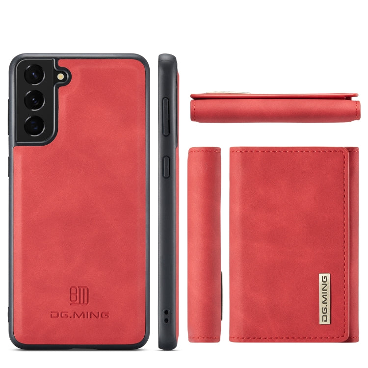 For Samsung Galaxy S21+ DG.MING M1 Series 3-Fold Multi Card Wallet  Back Cover Shockproof Case with Holder Function(Red) - Galaxy Phone Cases by DG.MING | Online Shopping UK | buy2fix