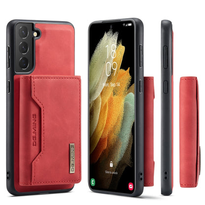 For Samsung Galaxy S21 DG.MING M2 Series 3-Fold Multi Card Bag Back Cover Shockproof Case with Wallet & Holder Function(Red) - Galaxy Phone Cases by DG.MING | Online Shopping UK | buy2fix