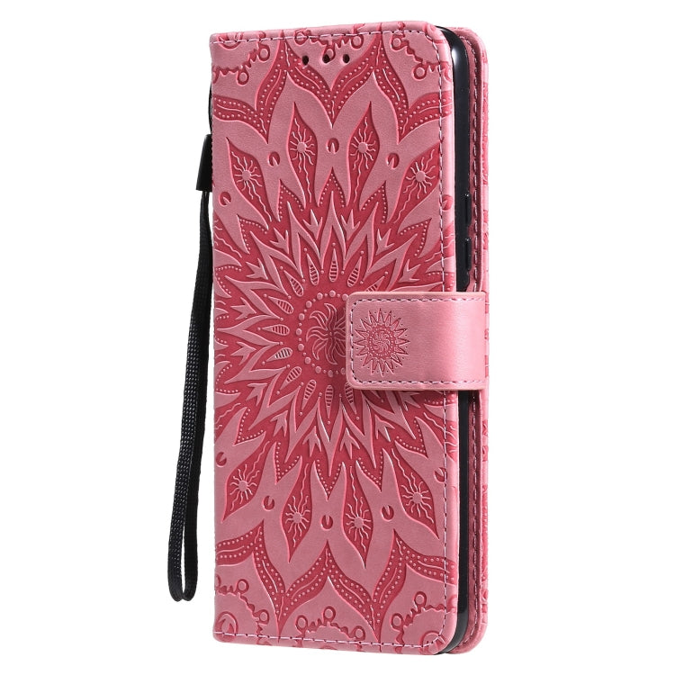 For vivo Y72 5G / iQOO Z3 Sun Embossing Pattern Horizontal Flip Leather Case with Card Slot & Holder & Wallet & Lanyard(Pink) - vivo Cases by buy2fix | Online Shopping UK | buy2fix