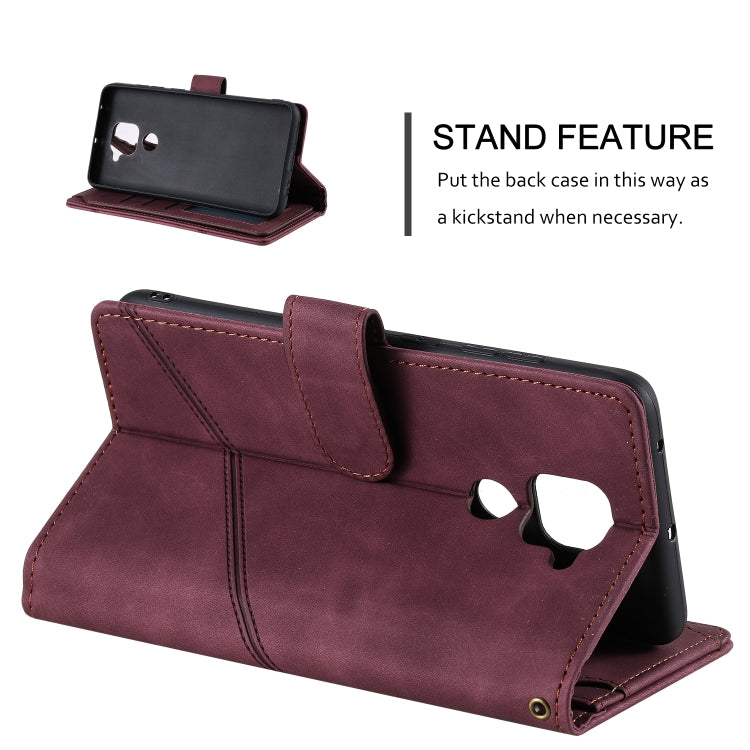 For Xiaomi Redmi Note 9 Skin Feel Business Horizontal Flip PU Leather Case with Holder & Multi-Card Slots & Wallet & Lanyard & Photo Frame(Red) - Xiaomi Cases by buy2fix | Online Shopping UK | buy2fix