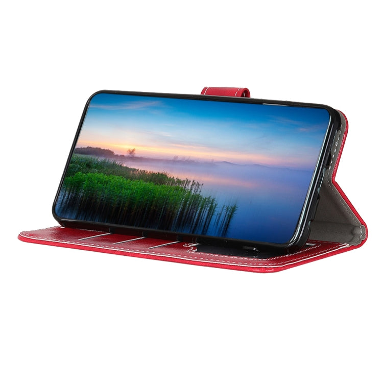 For OnePlus Nord 2 5G Retro Crazy Horse Texture Horizontal Flip Leather Case with Holder & Card Slots & Photo Frame & Wallet(Red) - OnePlus Cases by buy2fix | Online Shopping UK | buy2fix