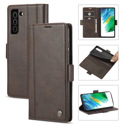 For Samsung Galaxy S21 5G LC.IMEEKE Magnetic Buckle PU + TPU Horizontal Flip Leather Case with Holder & Card Slots & Wallet(Coffee) - Galaxy S21 5G Cases by LC.IMEEKE | Online Shopping UK | buy2fix