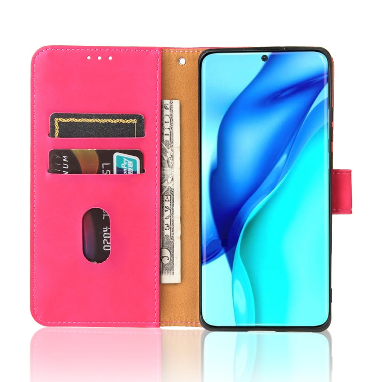 For Huawei P50 Pro Solid Color Skin Feel Magnetic Buckle Horizontal Flip Calf Texture PU Leather Case with Holder & Card Slots & Wallet(Rose Red) - Huawei Cases by buy2fix | Online Shopping UK | buy2fix