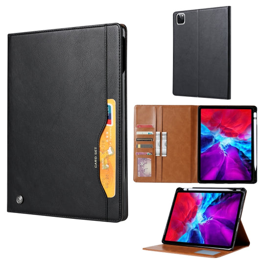 For iPad Air 13 2024 / iPad Pro 12.9 2022 / 2021 / 2010 Knead Skin Texture Horizontal Flip Leather Tablet Case with Photo Frame & Holder & Card Slots & Wallet(Black) - iPad Pro 12.9 (2022/2021) Cases by buy2fix | Online Shopping UK | buy2fix