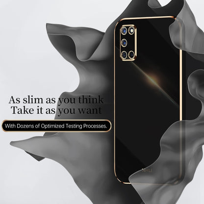 For OPPO A52 XINLI Straight 6D Plating Gold Edge TPU Shockproof Case(Celestial Blue) - OPPO Cases by XINLI | Online Shopping UK | buy2fix