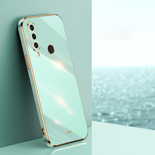 For Huawei P30 Lite XINLI Straight 6D Plating Gold Edge TPU Shockproof Case(Mint Green) - Huawei Cases by XINLI | Online Shopping UK | buy2fix