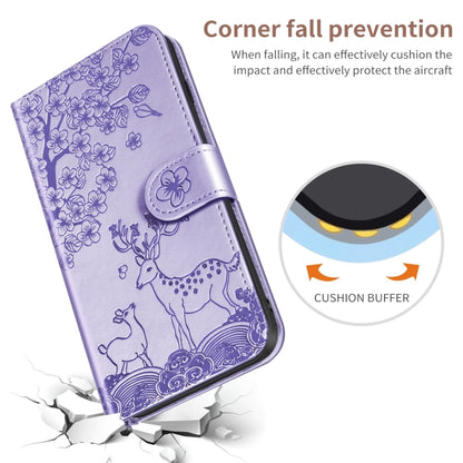 For Xiaomi Redmi Note 8 Sika Deer Embossing Pattern Horizontal Flip PU Leather Case with Holder & Card Slot & Wallet & Photo Frame(Purple) - Xiaomi Cases by buy2fix | Online Shopping UK | buy2fix