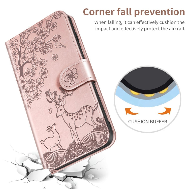 For Xiaomi Redmi Note 9 Pro Sika Deer Embossing Pattern Horizontal Flip PU Leather Case with Holder & Card Slot & Wallet & Photo Frame(Rose Gold) - Xiaomi Cases by buy2fix | Online Shopping UK | buy2fix