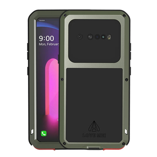 For LG V60 ThinQ 5G LOVE MEI Metal Shockproof Waterproof Dustproof Protective Case with Glass(Army Green) - LG by LOVE MEI | Online Shopping UK | buy2fix