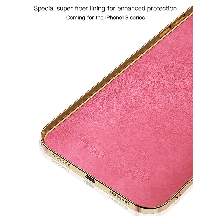 For iPhone 13 Pro Max 6D Electroplating Full Coverage Silicone Protective Case with Magnetic Ring Holder (Light Pink) - iPhone 13 Pro Max Cases by buy2fix | Online Shopping UK | buy2fix