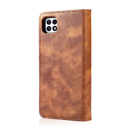 For Samsung Galaxy A22 5G DG.MING Crazy Horse Texture Flip Detachable Magnetic Leather Case with Holder & Card Slots & Wallet(Brown) - Galaxy Phone Cases by DG.MING | Online Shopping UK | buy2fix