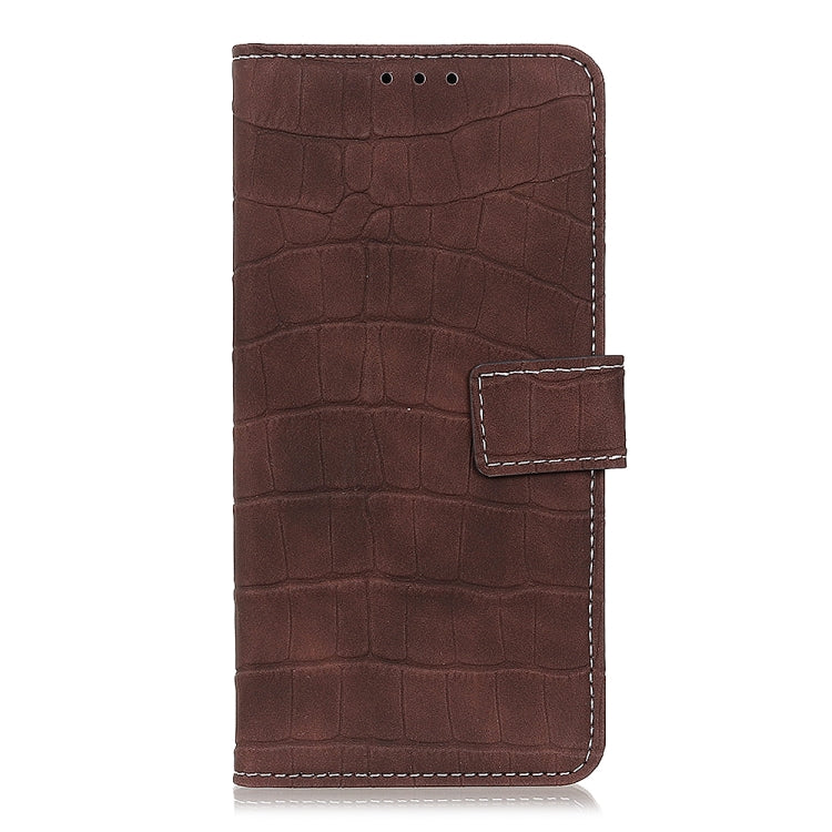 For OPPO A16 Magnetic Crocodile Texture Horizontal Flip Leather Case with Holder & Card Slots & Wallet(Brown) - OPPO Cases by buy2fix | Online Shopping UK | buy2fix