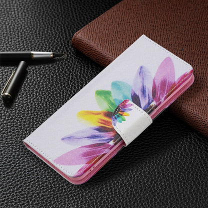 For OPPO Reno5 Colored Drawing Pattern Horizontal Flip Leather Case with Holder & Card Slots & Wallet(Sun Flower) - OPPO Cases by buy2fix | Online Shopping UK | buy2fix