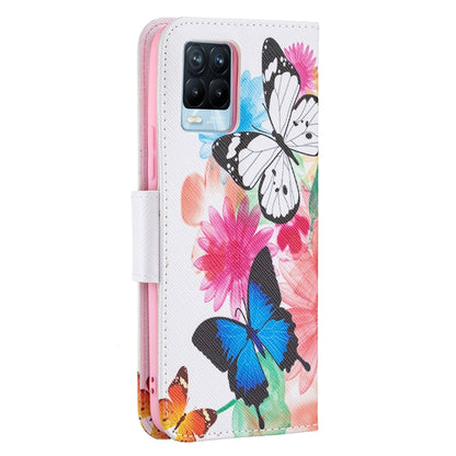 For OPPO Realme 8 / Realme 8 Pro Colored Drawing Pattern Horizontal Flip Leather Case with Holder & Card Slots & Wallet(Butterflies) - Realme Cases by buy2fix | Online Shopping UK | buy2fix