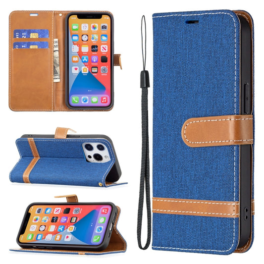 For iPhone 13 mini Color Matching Denim Texture Horizontal Flip Leather Case with Holder & Card Slots & Wallet & Lanyard (Royal Blue) - iPhone 13 mini Cases by buy2fix | Online Shopping UK | buy2fix