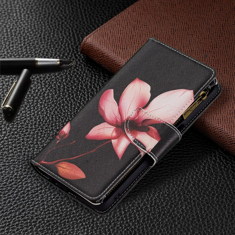 For OPPO A74 5G/A93 5G/A54 5G Colored Drawing Pattern Zipper Horizontal Flip Leather Case with Holder & Card Slots & Wallet(Lotus) - OPPO Cases by buy2fix | Online Shopping UK | buy2fix