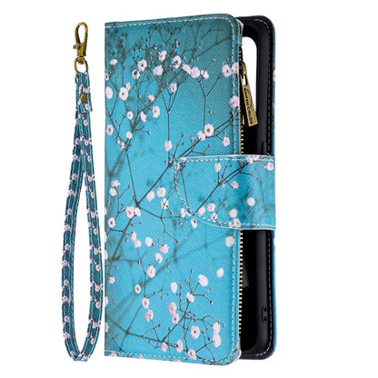 For OPPO A94 5G/F19 Pro+ 5G/Reno5 Z 5G Colored Drawing Pattern Zipper Horizontal Flip Leather Case with Holder & Card Slots & Wallet(Plum Blossom) - OPPO Cases by buy2fix | Online Shopping UK | buy2fix