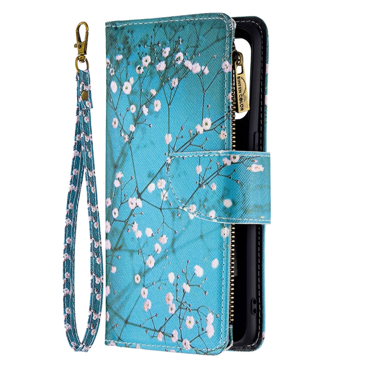 For OPPO Reno5 5G Colored Drawing Pattern Zipper Horizontal Flip Leather Case with Holder & Card Slots & Wallet(Plum Blossom) - OPPO Cases by buy2fix | Online Shopping UK | buy2fix