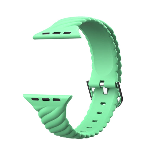 Solid Color Twist Silicone Watch Band For Apple Watch Ultra 49mm&Watch Ultra 2 49mm / Series 9&8&7 45mm / SE 3&SE 2&6&SE&5&4 44mm / 3&2&1 42mm(Green) - Watch Bands by buy2fix | Online Shopping UK | buy2fix