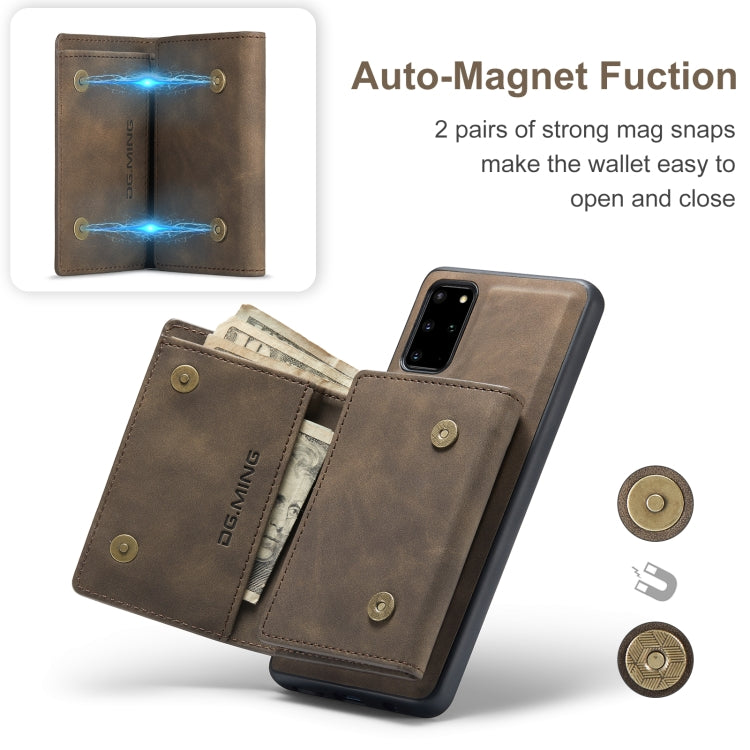 For Samsung Galaxy S20+ DG.MING M1 Series 3-Fold Multi Card Wallet  Back Cover Shockproof Case with Holder Function(Coffee) - Galaxy Phone Cases by DG.MING | Online Shopping UK | buy2fix