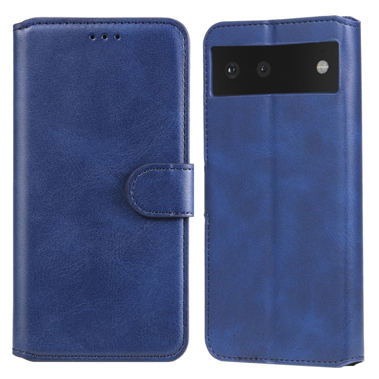 Classic Calf Texture PU + TPU Horizontal Flip Leather Case with Holder & Card Slots & Wallet For Google Pixel 6(Blue) - Google Cases by buy2fix | Online Shopping UK | buy2fix