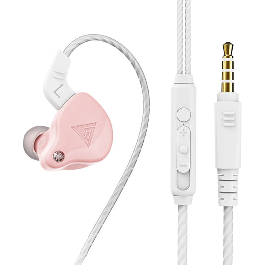QKZ AK6-X 3.5mm In-Ear Wired Subwoofer Sports Earphone with Microphone, Cable Length: About 1.2m(Cherry Blossom Pink) - In Ear Wired Earphone by QKZ | Online Shopping UK | buy2fix